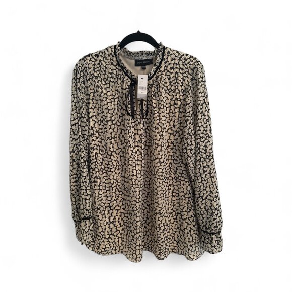 Lane Bryant Tops - Lane Bryant Black & Tan Long Sleeeve Blouse - NWT - Size 18/20